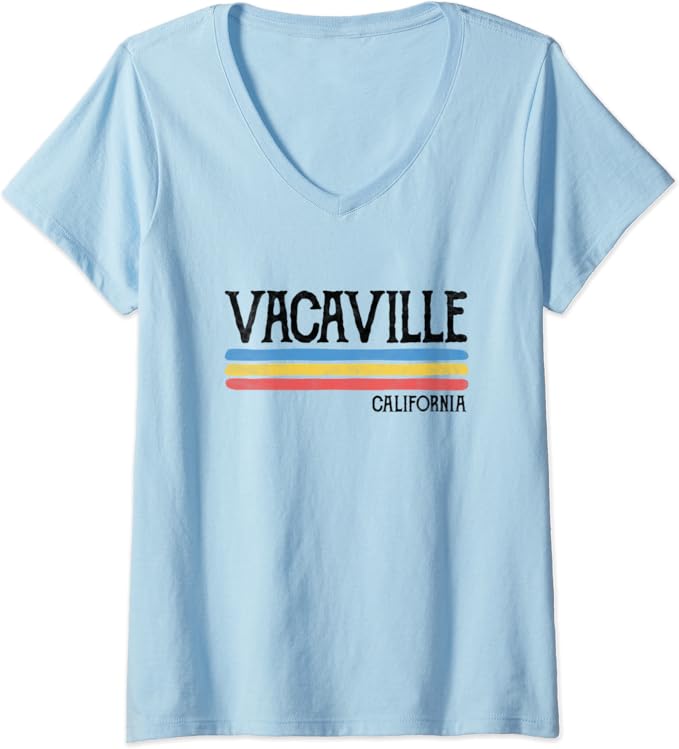 Womens Vintage Vacaville California CA Souvenir Gift VNeck